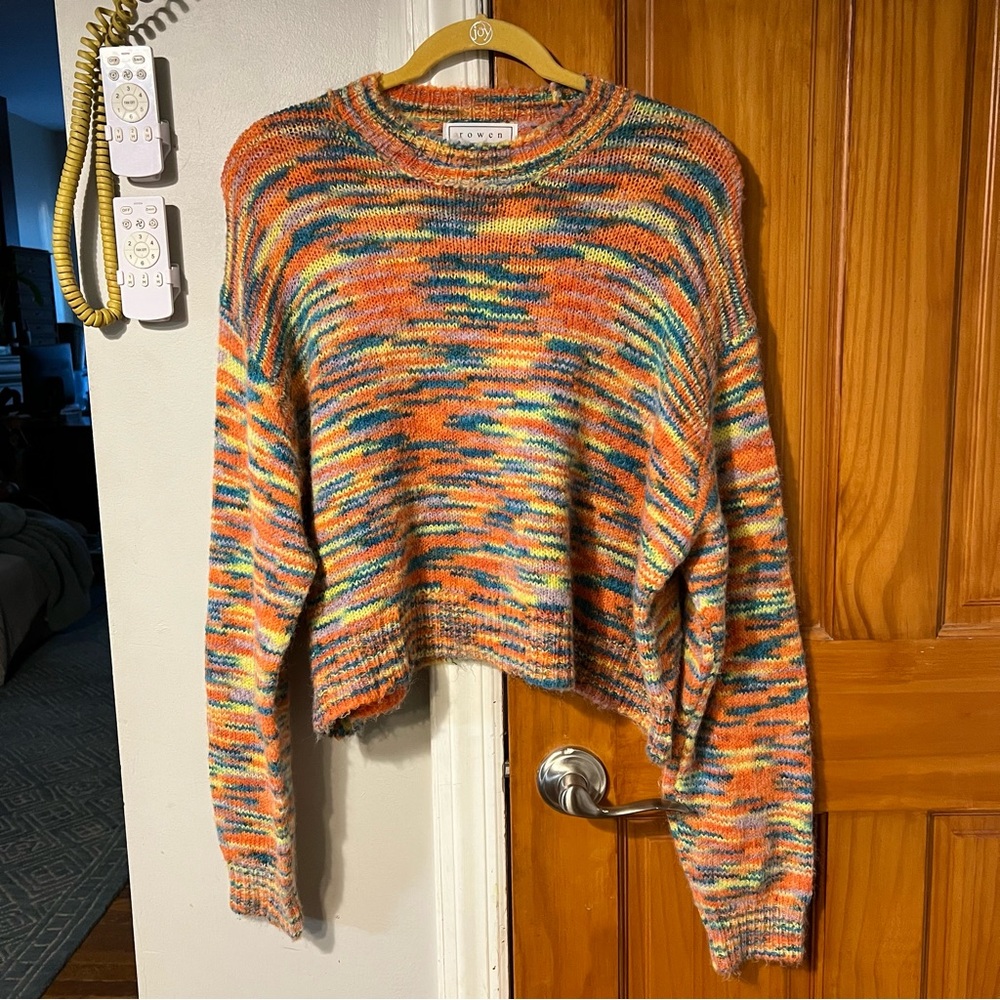 Cute Rowen Multicolor Knit Drop Shoulder Sweater Super Soft